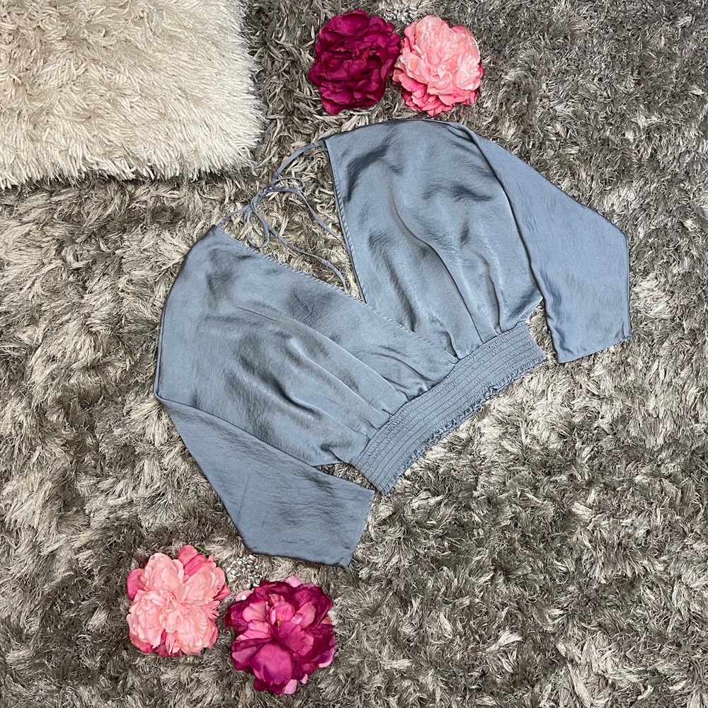 Express Open Smocked Shirt Women size M